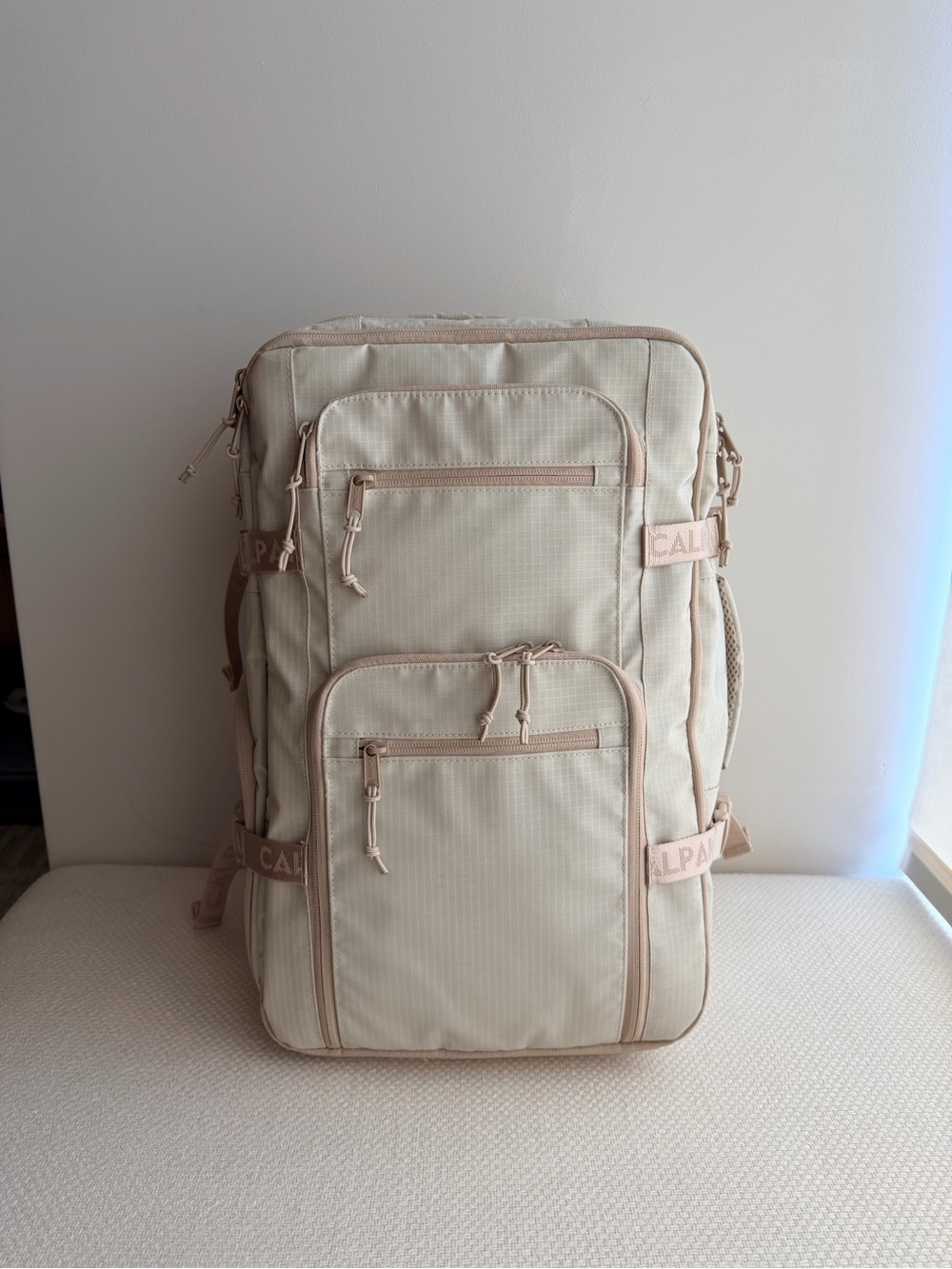 Calpak Terra 26L Laptop Duffel Backpack in White Sands